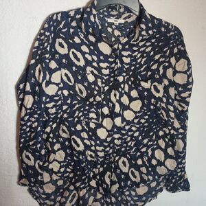 Vans Womens San Juan Button Up Woven Tunic Shirt Blouse Medium